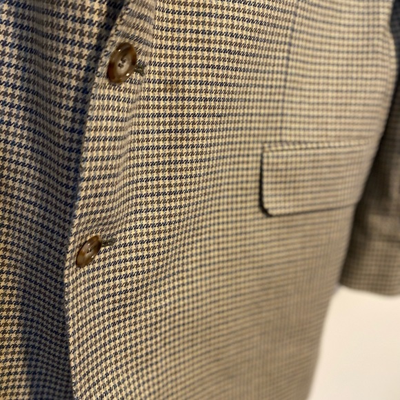 Classic Oscar de la Renta Mini Houndstooth Full Lined Sport Coat Suit Jacket 48L - Picture 6 of 10